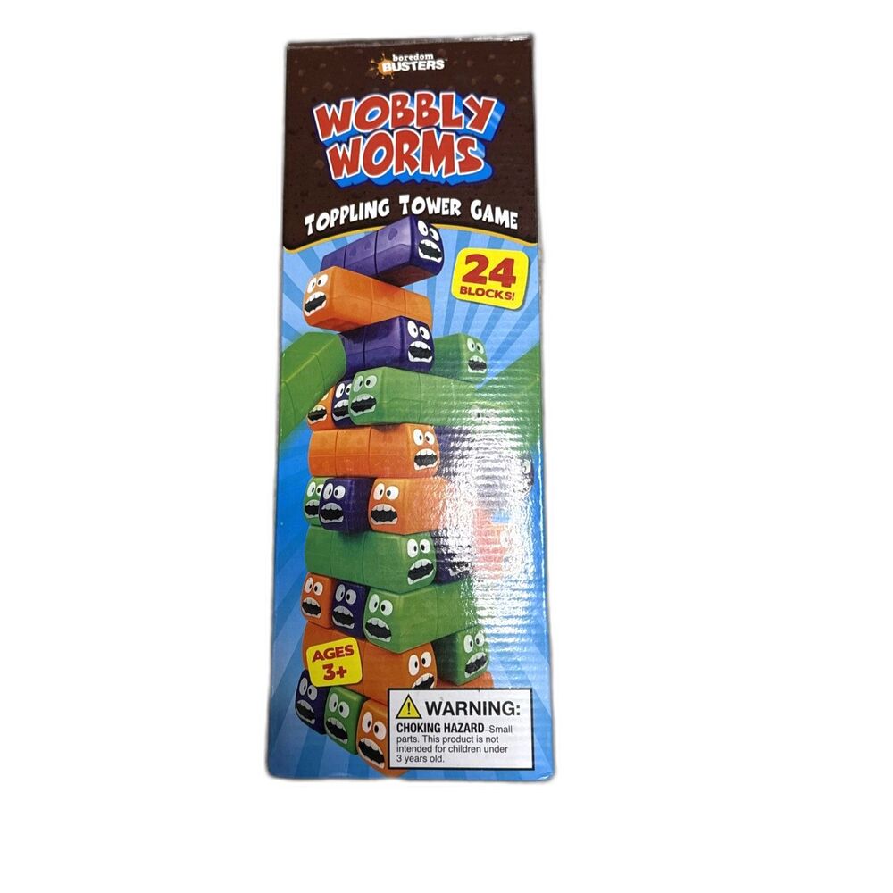 Wobbly Worms Toppling Tower Game Complete | Retro Fun Haus Stacking Aesthetic